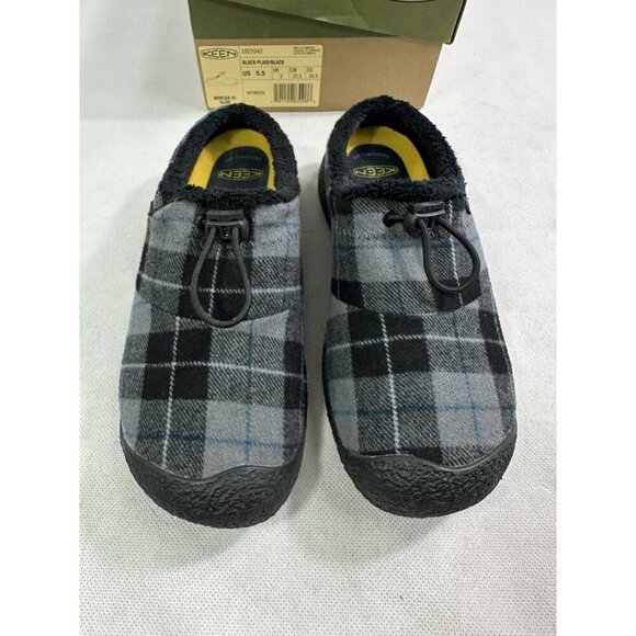 KEEN Howser III Slide Black Plaid Womens 5.5 EUC - Picture 1 of 7